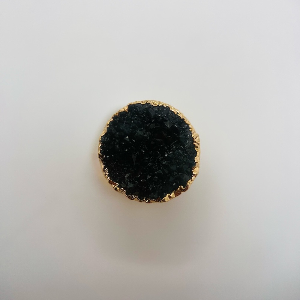 Anthro Druzy Quartz Earrings in Carbon - Picture 3 of 6